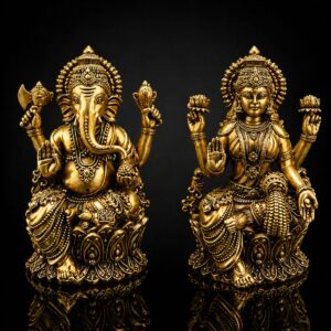 Laxmi Ganesha Fine Export Brass Murti 5 Inch