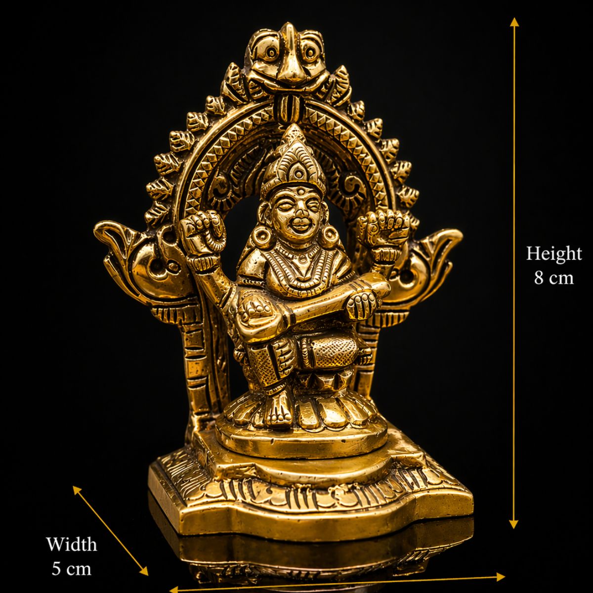 Saraswati Maa Darbar Sitting Brass Premium 3 Inch - Image 2