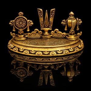 Shankha Chakra Tilak Export Brass  Small Murti 1.5 Inch