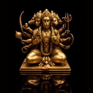 Panchmukhi Hanuman Sitting Brass Export Murti 3.5 Inch
