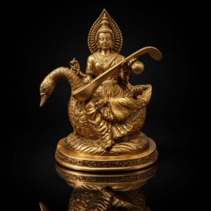Saraswati Maa on Hans Brass Murti 7 Inch