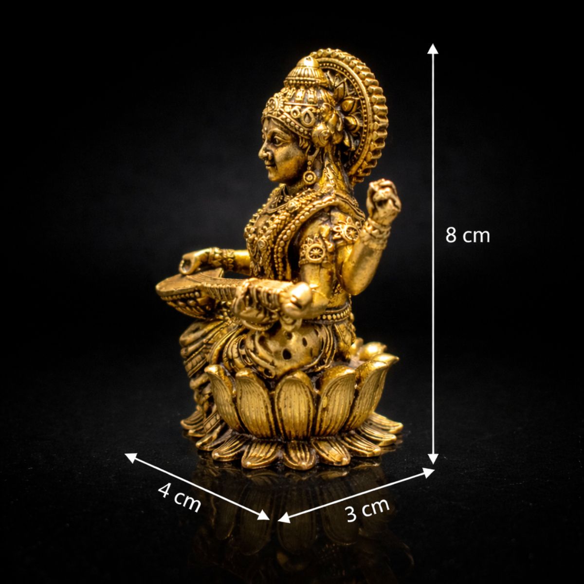 Saraswati Brass Premium Export Quality Murti 3 Inch - Image 4