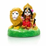 Durga Maa Baby Face with Lion Marble Dust Murti 3 Inch