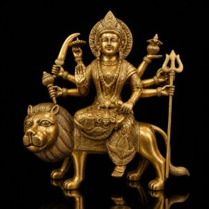 Durga Premium Large Size Brass Murti Without Base 15 Inch