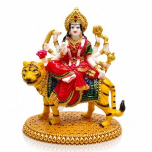 Durga Maa Murti Premium Washable Marble Dust Finishing 4 Inch