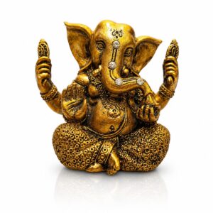 Ganesha Marble Dust Golden Premium 4 Inch