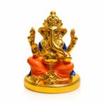 Ganesha Premium Matelic Rasin Golden For Car Dashboard 2 Inch