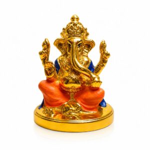 Ganesha Premium Matelic Rasin Golden For Car Dashboard 2 Inch
