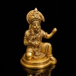 Hanuman Premium Golden Brass with Ram Murti 4 Inch