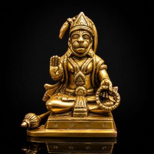 Premium Hanuman Brass Sitting Murti 4 Inch