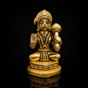 Hanuman Brass Murti Sitting Premium 2 Inch