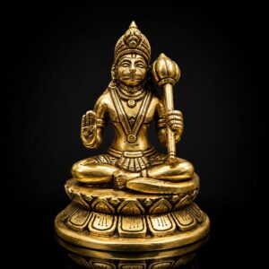 Hanuman Sitting Premium Brass Murti 5 Inch