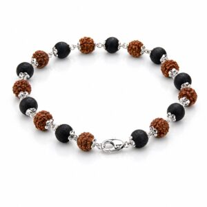 Karungali Rudraksha Orignal Bracelate in Non fading Zinc Caping