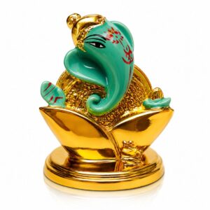 Ganesha Premium Matelic Rasin Green  For Dashboard 2.5 Inch