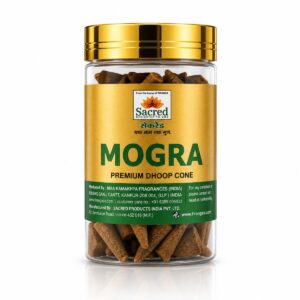 Mogra Premium Cone Jar Dhoop By Sacred Tiranga Brand