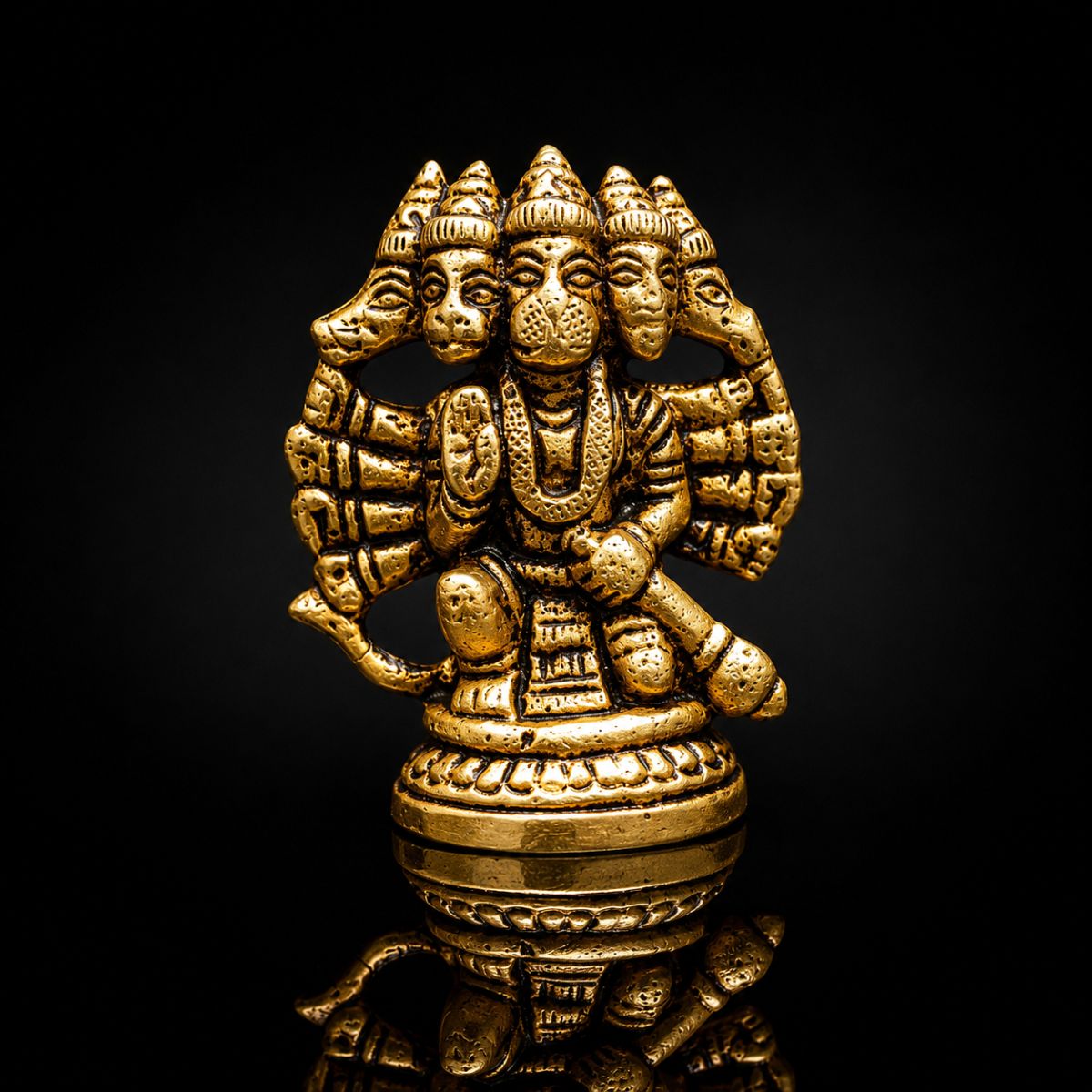 Panchmukhi Hanuman Brass Premium 3 Inch