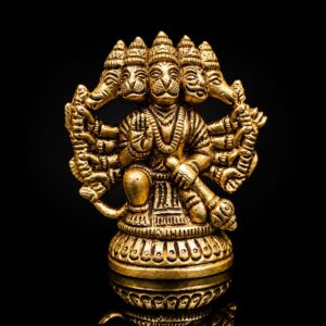 Panchmukhi Hanuman Sitting Brass 3 Inch