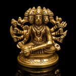 Panchmukhi Hanuman Sitting Premium Brass 4 Inch