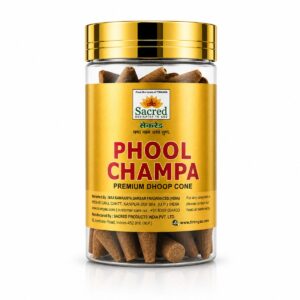Phool Champa Premium Cone Jar Dhoop By Sacred Tiranga Brand