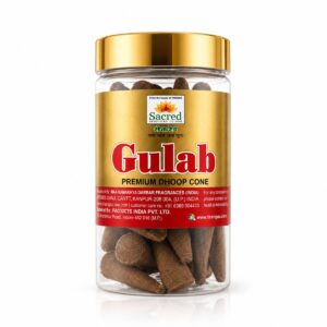 Gulab Premium Cone Jar Dhoop By Sacred Tiranga Brand
