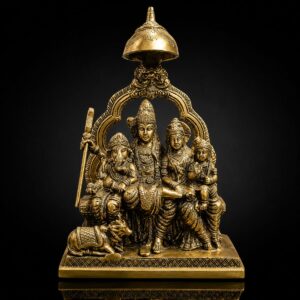 Shiv Parivar Premium Antique Brass Murti 10 Inch