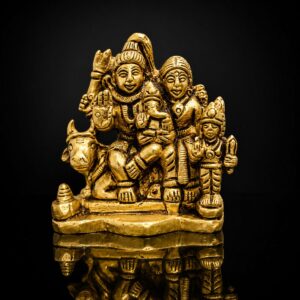 Shiv Parivar Premium Golden Brass Murti 2.5 Inch