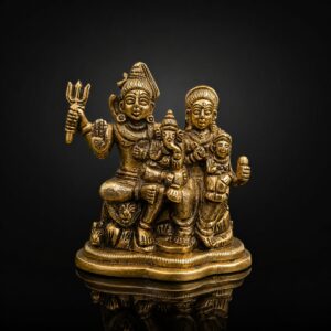 Shiv Parivar Premium Golden Brass Murti 4 Inch