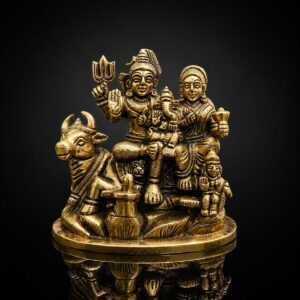 Shiv Parivar Premium Golden Brass Murti 4 Inch