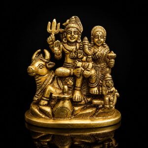 Shiv Parivar Premium Golden Brass Murti 4 Inch