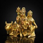 Shiv Parivar Premium Golden Brass Murti 5 Inch