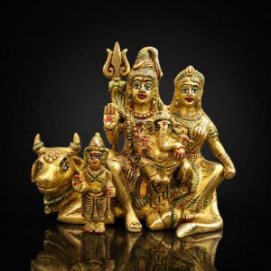 Shiv Parivar Premium Golden Brass Murti 5 Inch