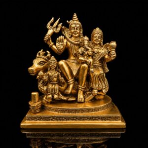 Shiv Parivar Premium Antique Brass Murti 6 Inch