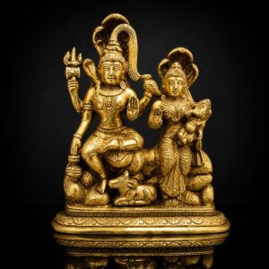 Shiv Parivar Premium Golden Brass Murti 7 Inch