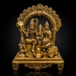 Shiv Parivar Brass Murti Golden Finish 8 Inch