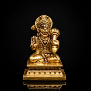 Hanuman Sitting Premium Brass murti 3 Inch