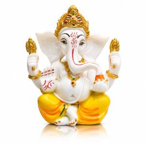 Ganesha Yellow Dhoti Marble Dust Premium Washable 4.5 inch
