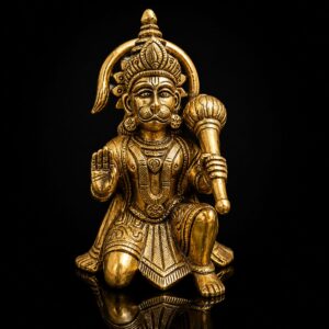 Hanuman Sitting Premium Brass murti 5 Inch