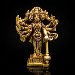 Panchmukhi Hanuman Standing Premium Brass 4 Inch