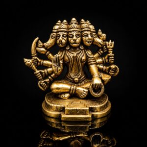 Panchmukhi Hanuman sitting Premium Brass 4 Inch