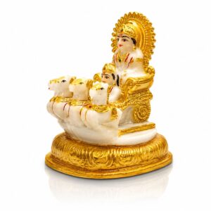 Surya Marble Dust Premium White Murti with 7 Horse 4 Inch