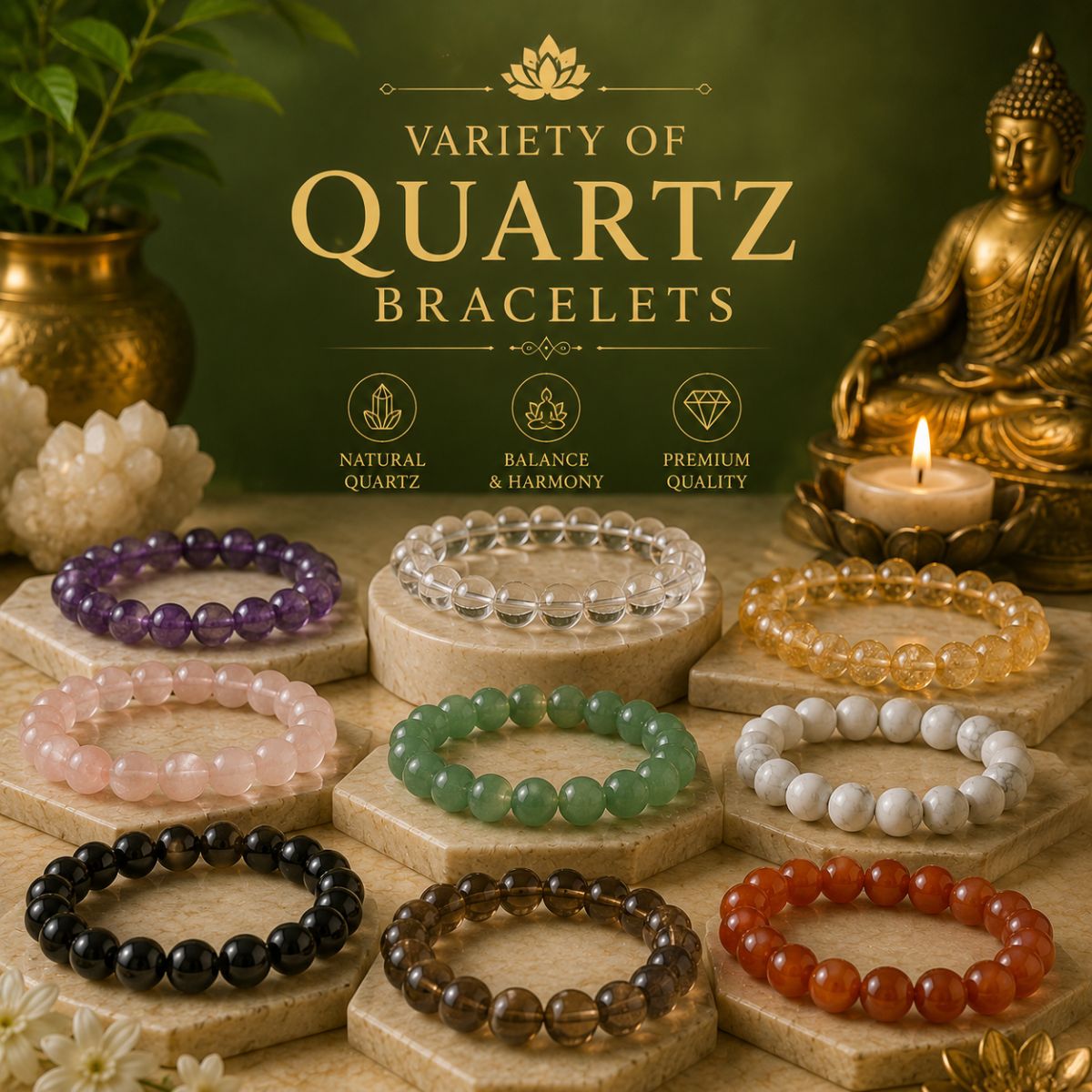 Natural quartz crystal bracelets