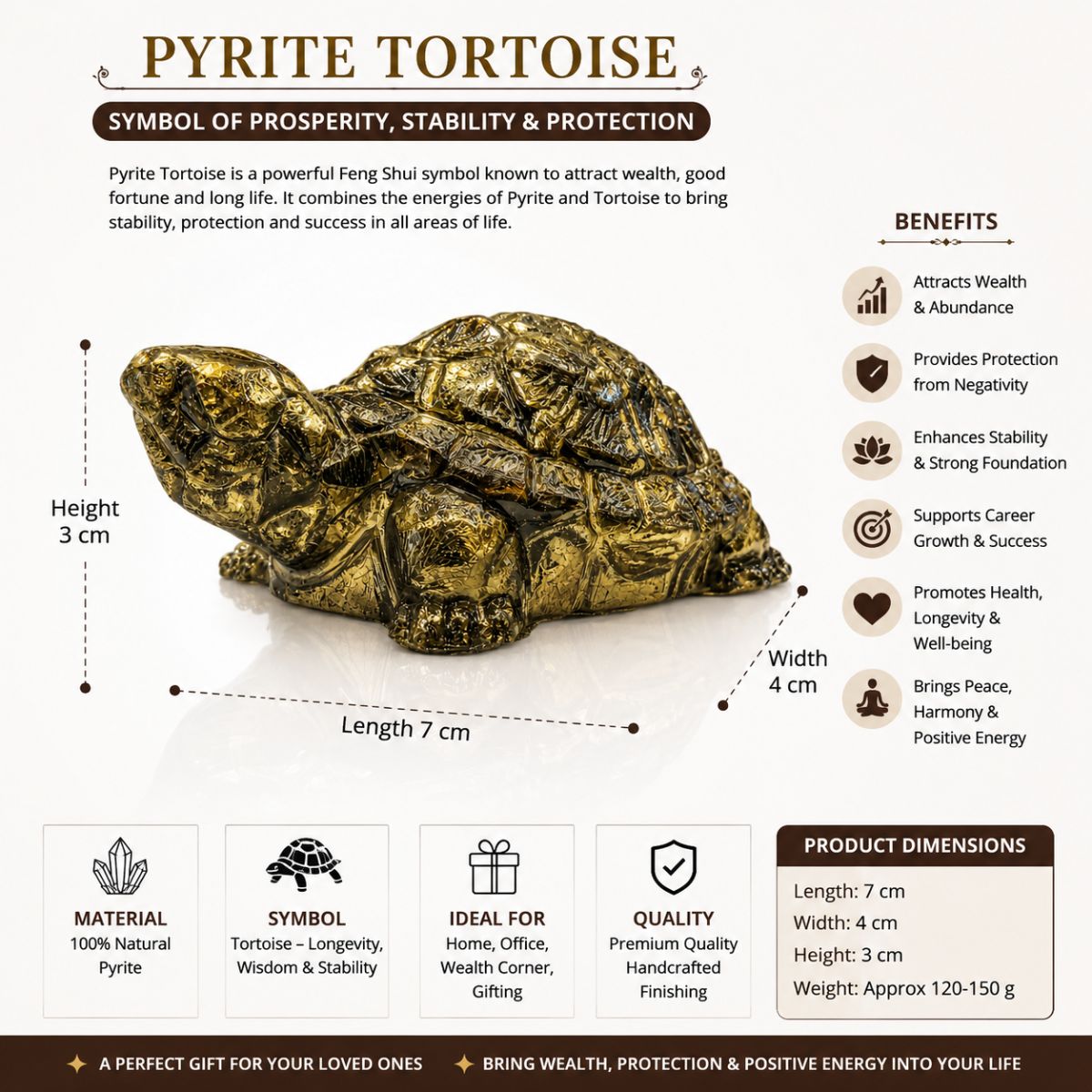 Pyrite Tortoise Orignal For Growth in Career - Image 2