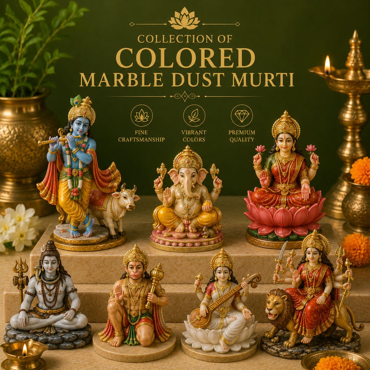 Small marble dust washable murti