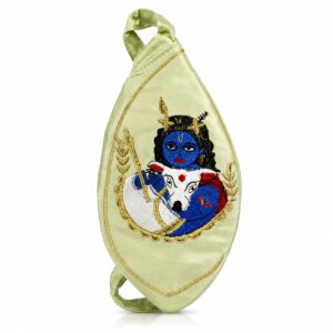 Premium Gau Mukhi Jap Bag For Mala Jaap Krishna Cow Yellow
