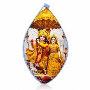 Premium Gau Mukhi Jap Bag For Mala Jaap Radha Krishna Yellow