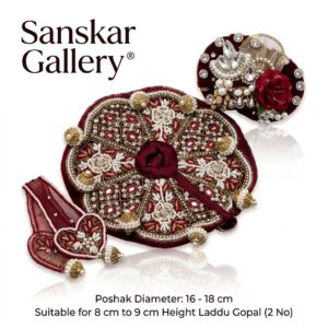 Laddu Gopal Fancy Poshak Maroon 2 No