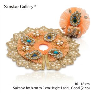 Laddu Gopal Fancy Poshak Peach 2 No