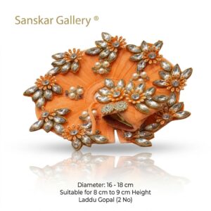 Laddu Gopal Fancy Poshak Peach frill 2 No