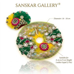 Laddu Gopal Fancy Poshak Yellow Green 2 No