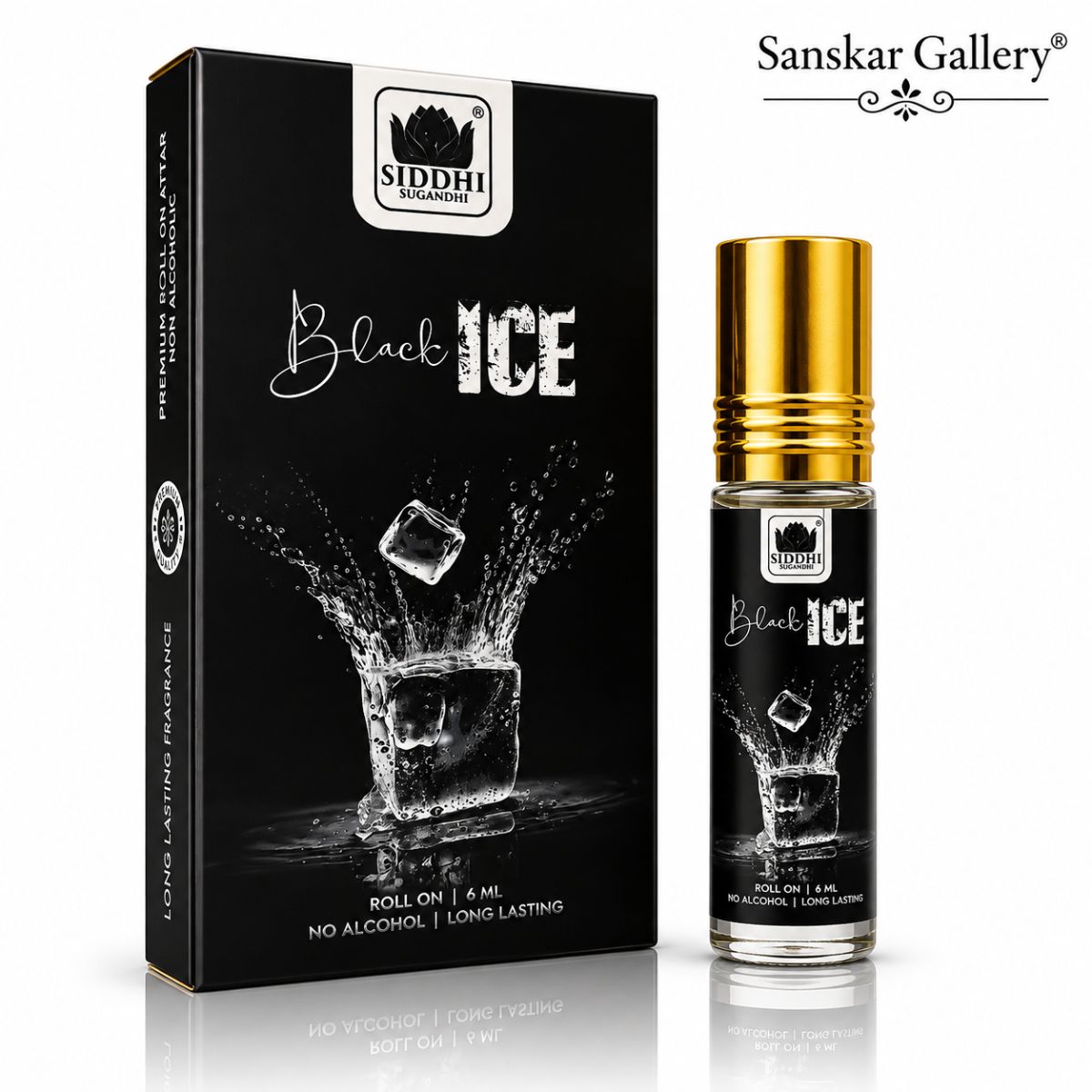Black ICE Premium Non Alcoholic Roll On Attar for Pooja 6 ML